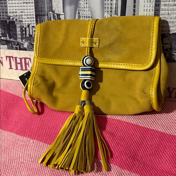 Juicy Couture Mustard Yellow Clutch with Tassels - Picture 2 of 9